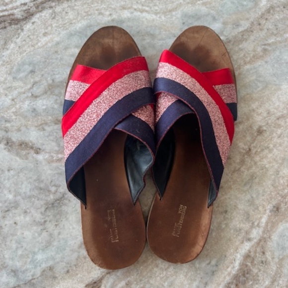 DIANE VON FURSTENBERG Bailie Sandal - Size 8 - Red Blue Pink with Dust Bag - Picture 5 of 7